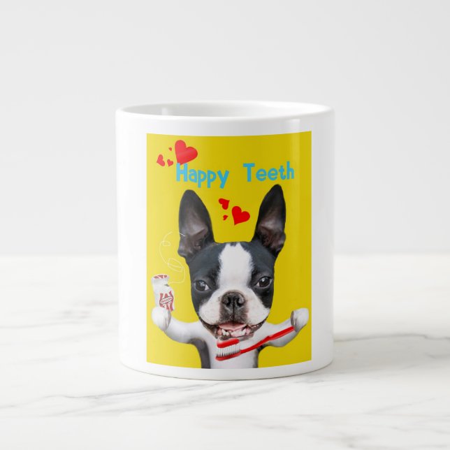 Grande Tasse Boston Terrier Mirabelle Happy Teeth Mug (Devant)