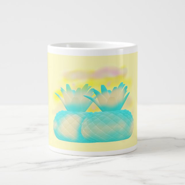 Grande Tasse Boucles de fruits art misty ananas magiques (Devant)