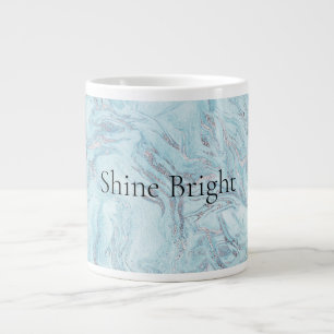 Grande Tasse Boucles de marbre bleu Aqua Silver