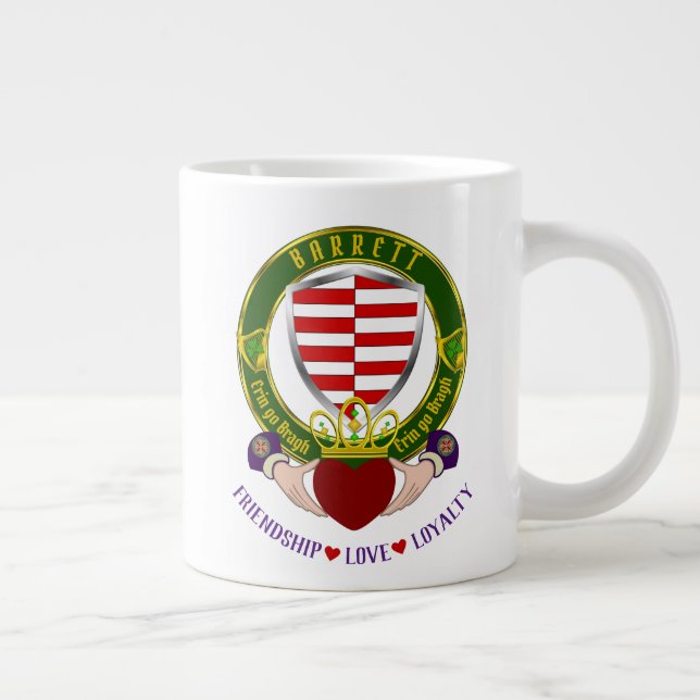 Grande Tasse Bouclier irlandais Barrett avec Mug de café géant  (Droite)