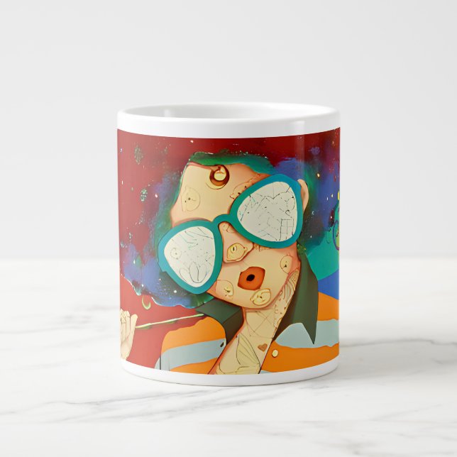 Grande Tasse Boug d'anniversaire funky personnalisé - Art afro  (Devant)