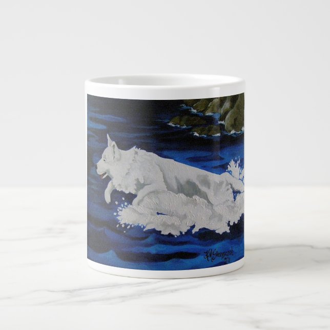 Grande Tasse Boug de chien blanc (Devant)