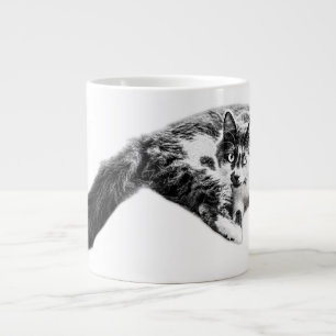 Grande Tasse Boug Portrait De Chat Long Tail Gras