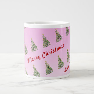 Grande Tasse Boug spécial arbre de Noël peint à la main unique