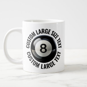 Grande Tasse Boule 8 de piscine avec texte personnalisé de gran
