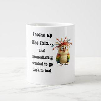 Grande Tasse Boule de Plumes Affolée – Oiseau de Dessin Animé C