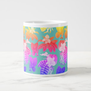 Grande Tasse Bouteille à café motif hawaïen plante de maison ex