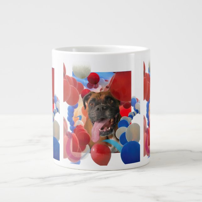 Grande Tasse Boxer Chien Chien "BOOM TIME IN BOXERVILLE" (Devant)