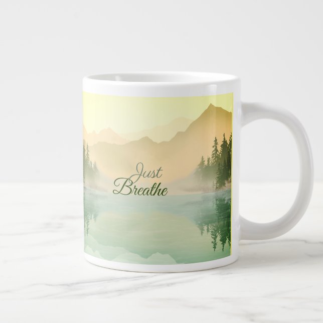 Grande Tasse Breathe Mountain Forest Gold Green (Droite)