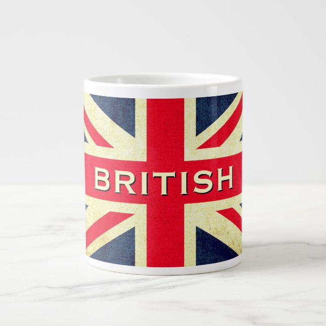 Grande Tasse Britanniques Grunge Union Jack Jumbo Tea Mug (Devant)