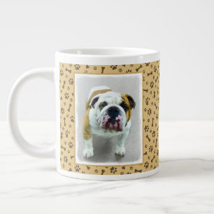 Grande Tasse Bulldog Painting - Joli art original chien