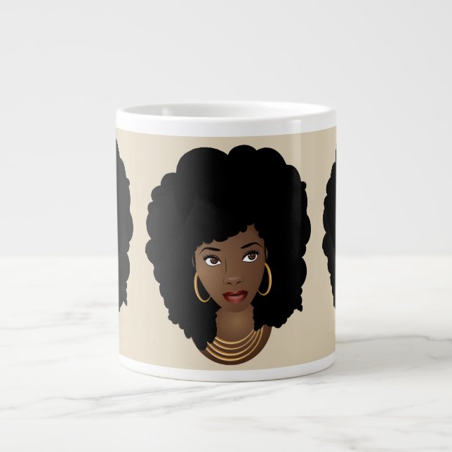 Grande Tasse Buts de la Squad | Black Afro | Beige (Devant)