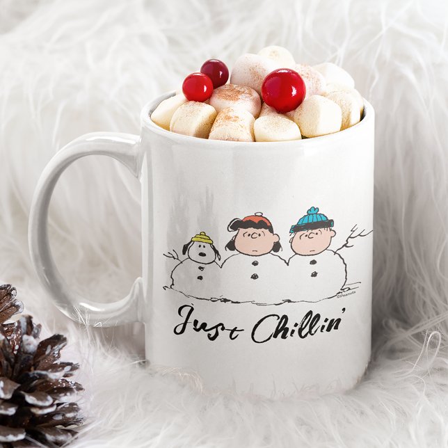 Grande Tasse cacahuètes | 3 Personne Snowman (Mug filled with marshmallows)