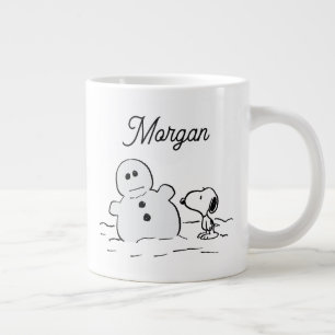 Grande Tasse cacahuètes   Snoopy Construit Un Snowman   Ajouter