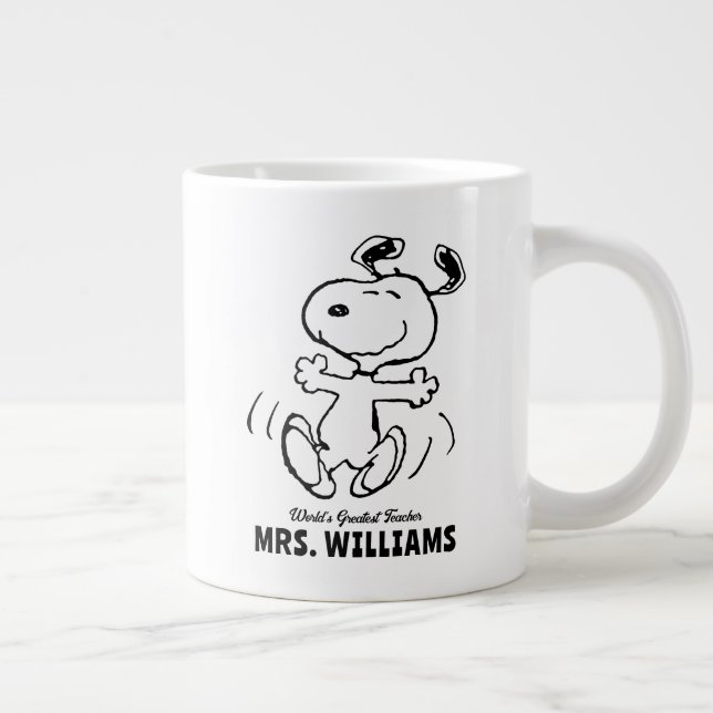 Grande Tasse cacahuètes | Snoopy Grand Enseignant Personnalisé (Droite)