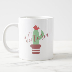 Grande Tasse Cactus Nom en pointillé Géant Café Mug