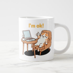 Grande Tasse cadeau amateur de chat je vais bien