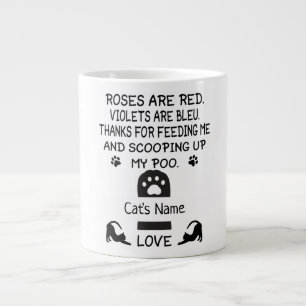 Grande Tasse cadeau amoureux des chats personnalisé, nom du ch