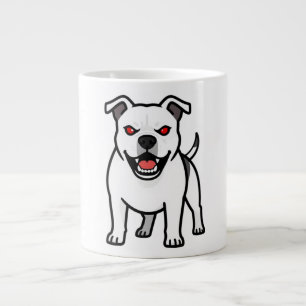 Grande Tasse Cadeau de chien de dessin animé Pitbull blanc aux