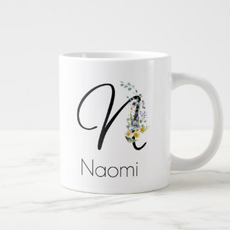Grande Tasse Cadeau de retraite monogramme aquarelle employeur