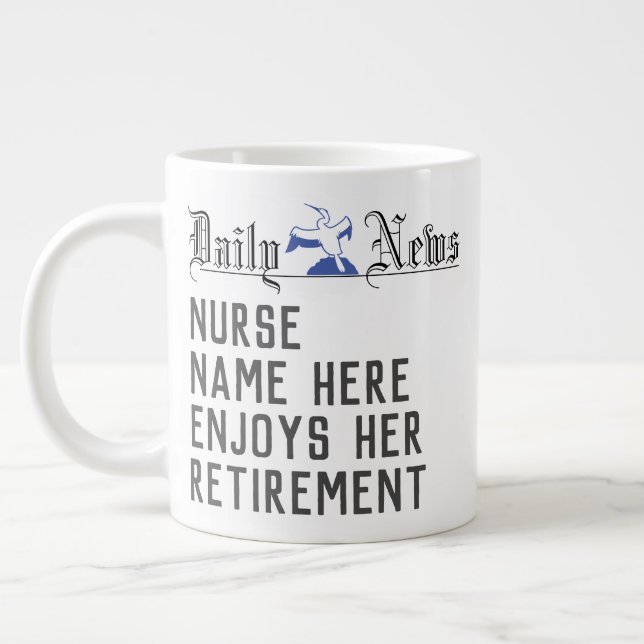 Grande Tasse Cadeau de retraite pour une infirmière. Infirmière (Gauche)