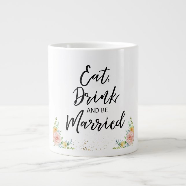 Grande Tasse cadeau Fiançailles, mug pour les nouveaux engagés (Devant)