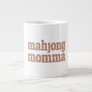 Grande Tasse Cadeau Motif Varsity Rétro Mahjong Maman