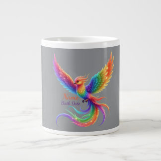 Grande Tasse Cadeau Personnalisé Phoenix Arc-en-ciel Nom Date d