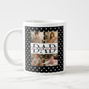 Grande Tasse Cadeau personnalisé pour papa avec 4 photos élégan