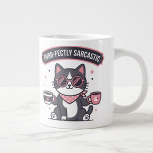 Grande Tasse Cadeau pour amateur de café avec bandana de chat c