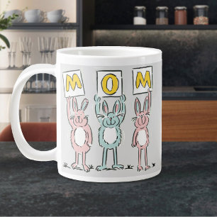 Grande Tasse Cadeau pour maman, lapins amusants design