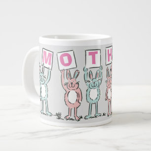 Grande Tasse Cadeau pour mère avec lapins amusants