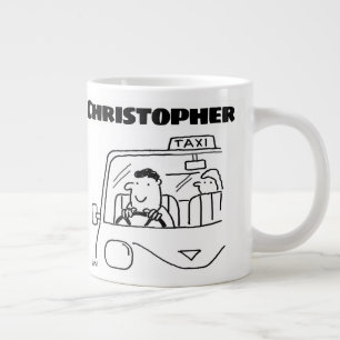 Grande Tasse Cadeau pour un chauffeur de taxi avec nom