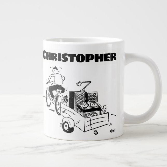 Grande Tasse Cadeau pour un disque mobile Jockey avec nom (Droite)