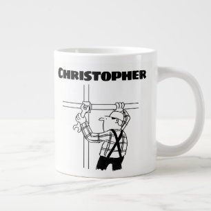 Grande Tasse Cadeau pour un échafaudage avec nom ajouté Géant C
