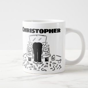 Grande Tasse Cadeau pour un mécanicien de voiture avec nom Géan