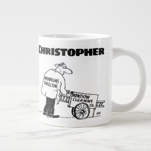 Grande Tasse Cadeau pour un nettoyeur de fenêtre avec nom