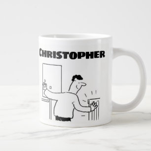 Grande Tasse Cadeau pour un plombier avec nom ajouté