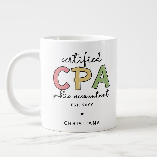 Grande Tasse Cadeaux comptables publics certifiés CPA personnal (Gauche)