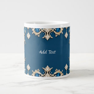 Grande Tasse Cadre élégant en or orné de pierres précieuses ble