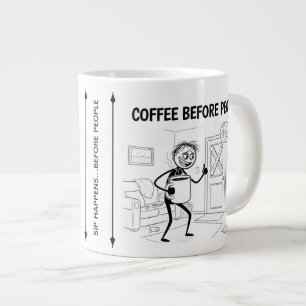 Grande Tasse Café avant les gens Mug - Funny Coffee Cup