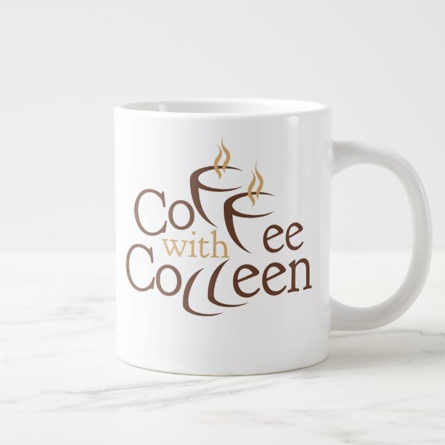 Grande Tasse Café avec viande de colle avec motif (Droite)