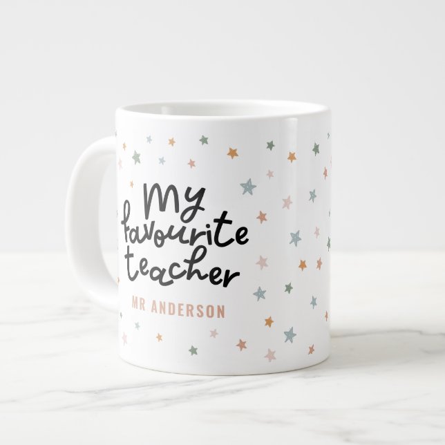 Grande Tasse Café cadeau de la star de l'enseignant moderne et  (Devant gauche)