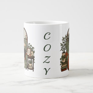 Grande Tasse Café Fille Confortable Livres Journées Pluvieuses 