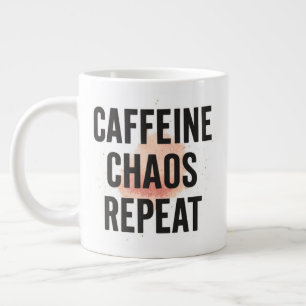 Grande Tasse Caféine. Chaos. Répéter. – Café néon cyberpunk M