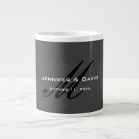 Calligraphie classique Monogramme Mariage gris