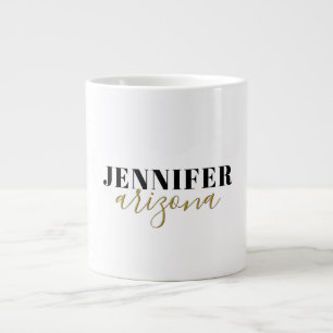 Grande Tasse Calligraphie Elegant Plain Ajouter son propre nom