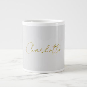 Grande Tasse Calligraphie or couleur gris Personnalisé Edition