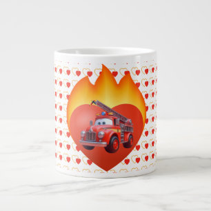 Grande Tasse Camion de pompiers mignon pour la Saint-Valentin
