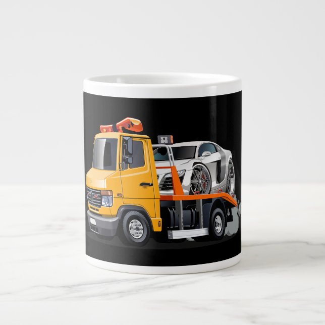 Grande Tasse Camion remorque de dessin (Devant)